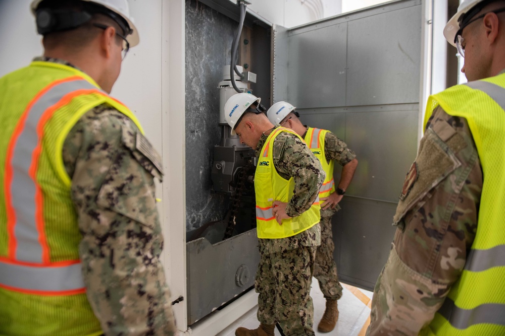 NAVFAC Commander Visits Guam Construction Sites, Meets with Seabees