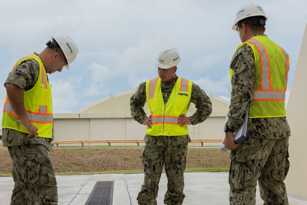 NAVFAC Commander Visits Guam Construction Sites, Meets with Seabees