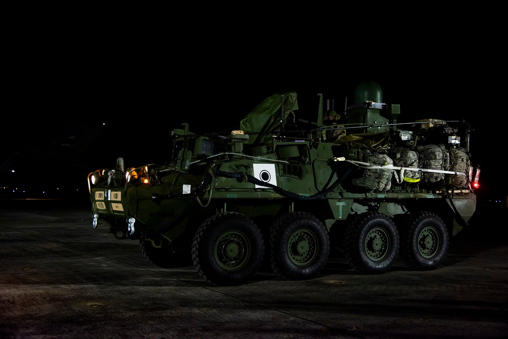 U.S. Army First Corps Soldiers, Strykers Arrive