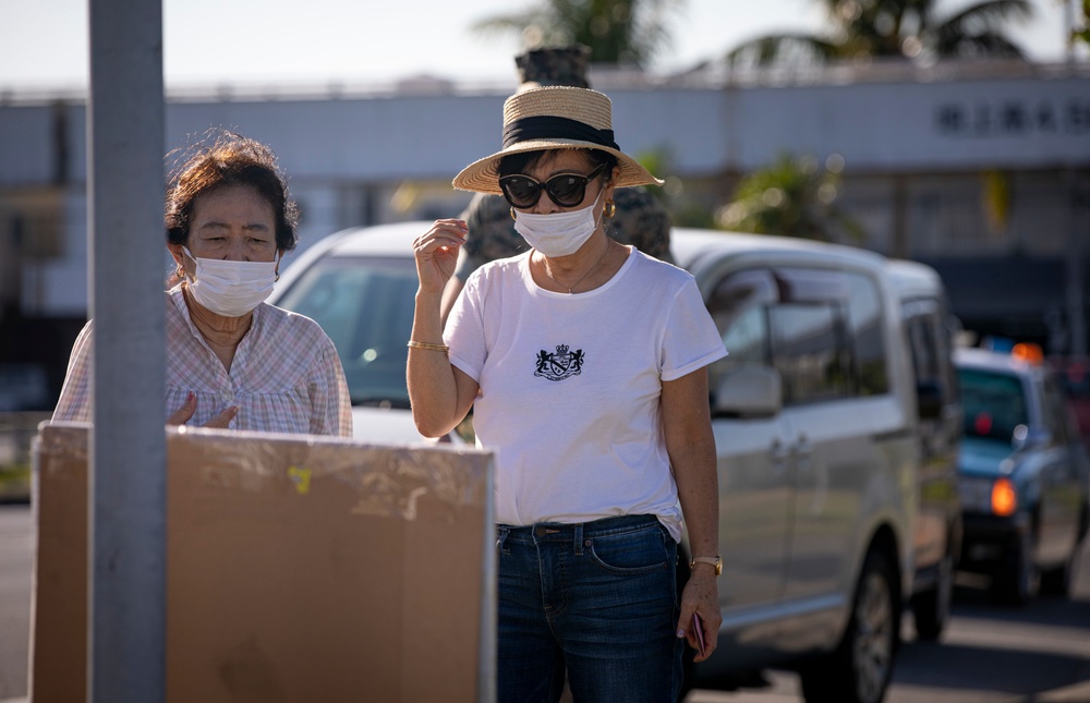 US Marines and local community residents participate in a Tsunami Evacuation Drill