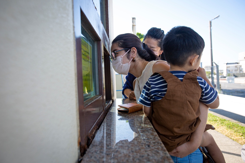 US Marines and local community residents participate in a Tsunami Evacuation Drill