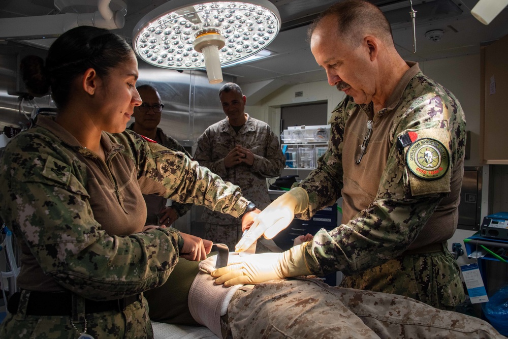 USS Portland (LPD 27) Conducts Mass Casualty Drill
