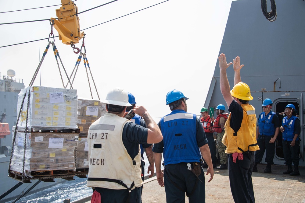USNS John Lenthall (T-AO-189) Replenishes USS Portland (LPD 27)