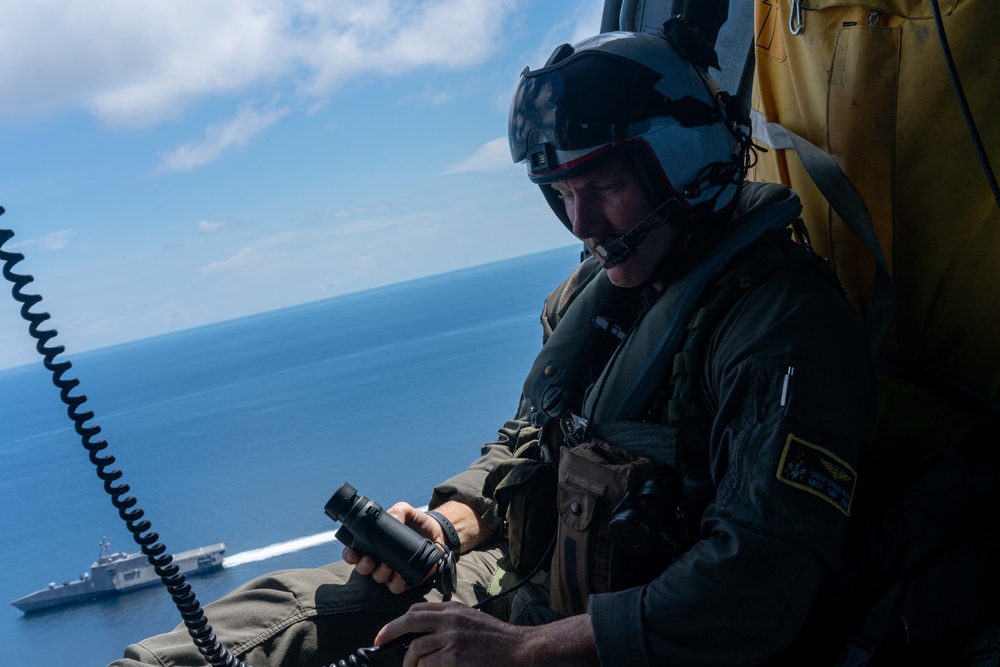 Helicopter Sea Combat 23 (HSC 23) Sailor transits the South China Sea