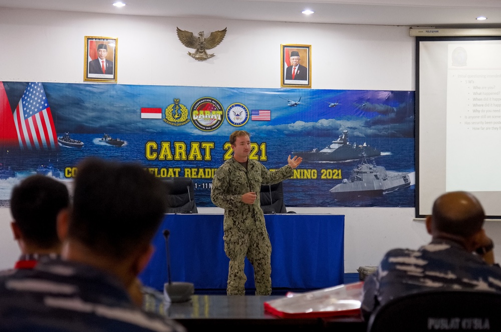 U.S. Navy discusses Explosive Ordnance Disposal during CARAT Indonesia 2021