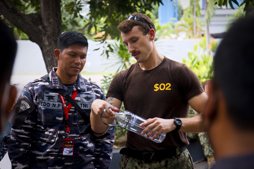 U.S. Navy discusses Explosive Ordnance Disposal during CARAT Indonesia 2021