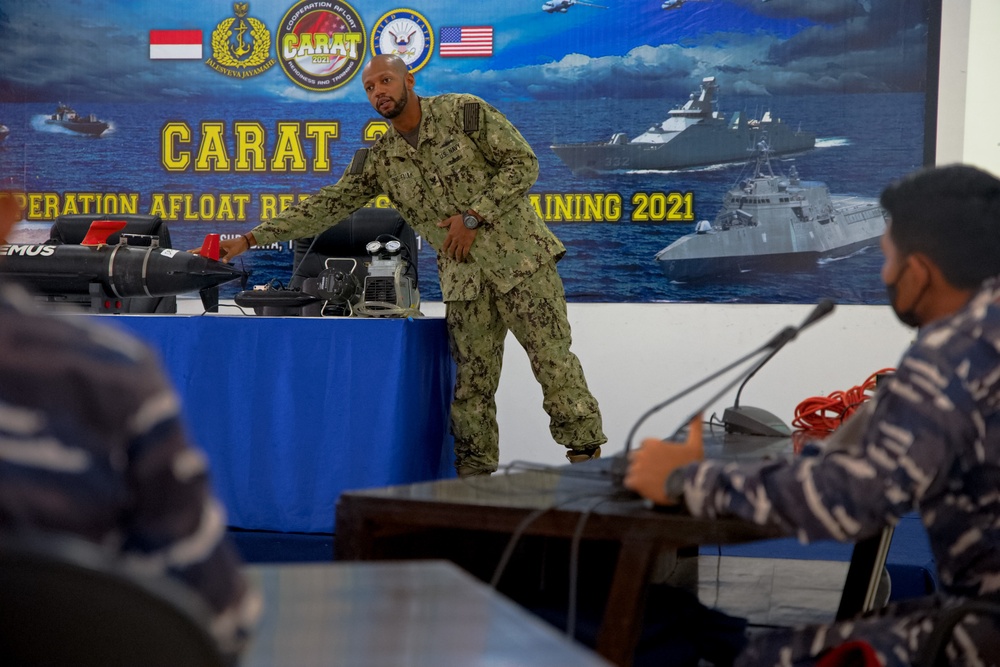 U.S. Navy discusses Explosive Ordnance Disposal during CARAT Indonesia 2021