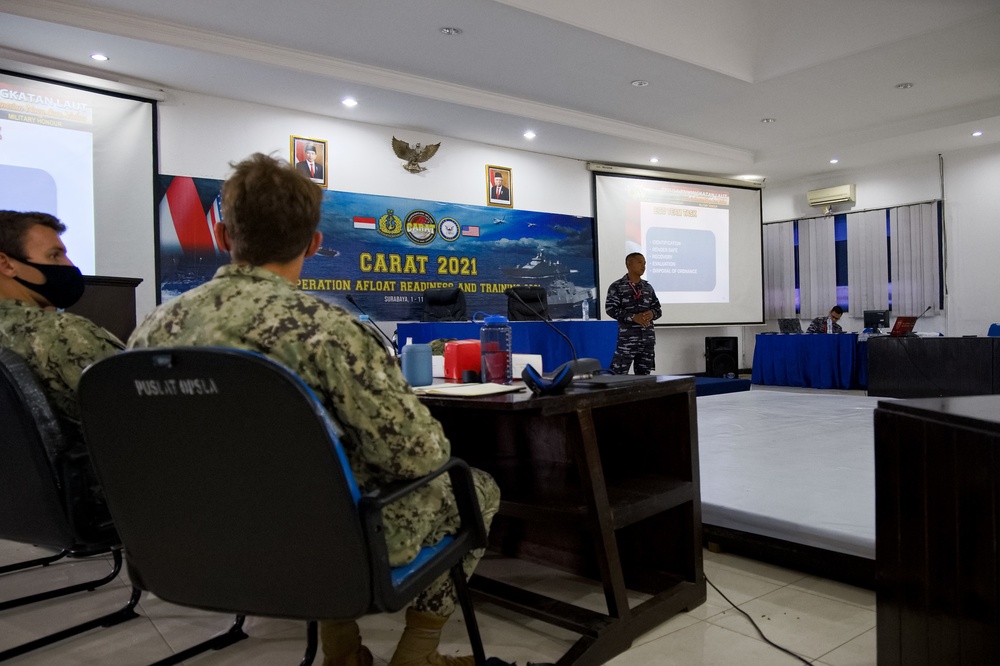 U.S. Navy discusses Explosive Ordnance Disposal during CARAT Indonesia 2021