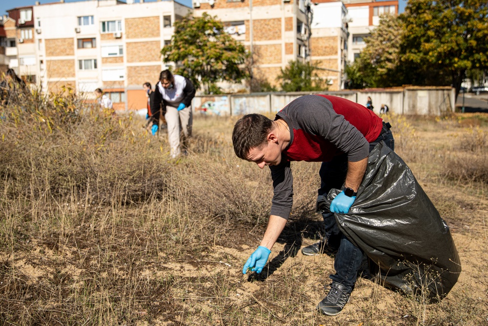 Helping Hand: Soldiers from Novo Selo Training Area assist Bulgarian locals with trash clean-up