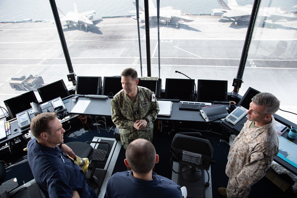 Vice Adm. Cooper visits HMS Queen Elizabeth in Oman