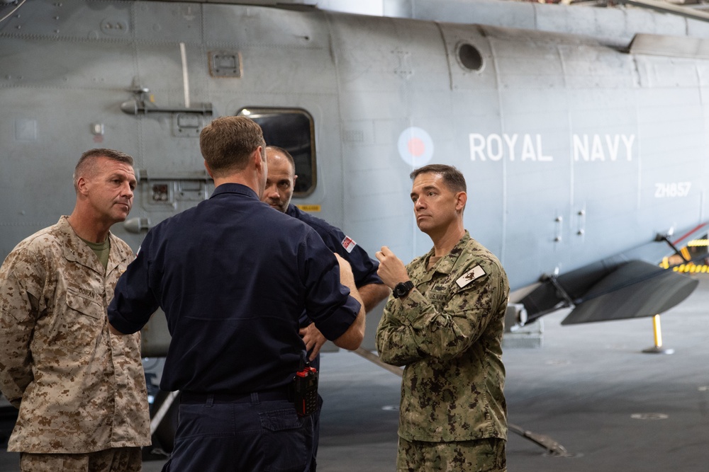 Vice Adm. Cooper visits HMS Queen Elizabeth in Oman