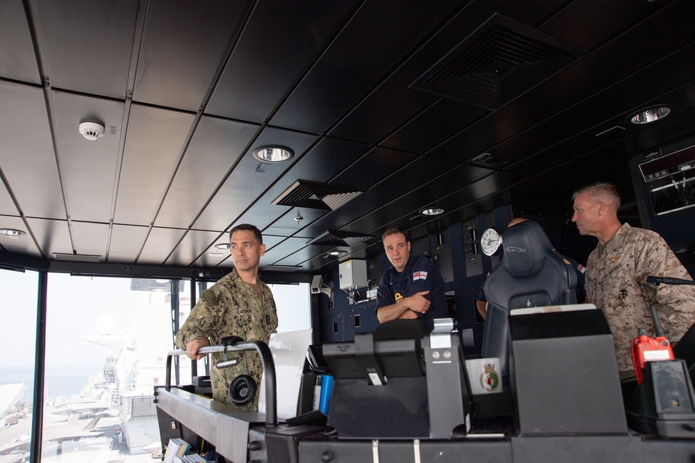 Vice Adm. Cooper visits HMS Queen Elizabeth in Oman