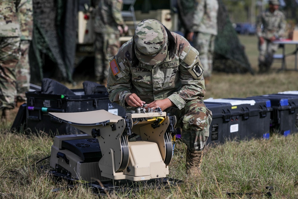 U.S. Army Maj. Gen. Brian Mennes, the Deputy Commanding General of the XVIII Airborne Corps, pays a visit to the 35th Signal Brigade