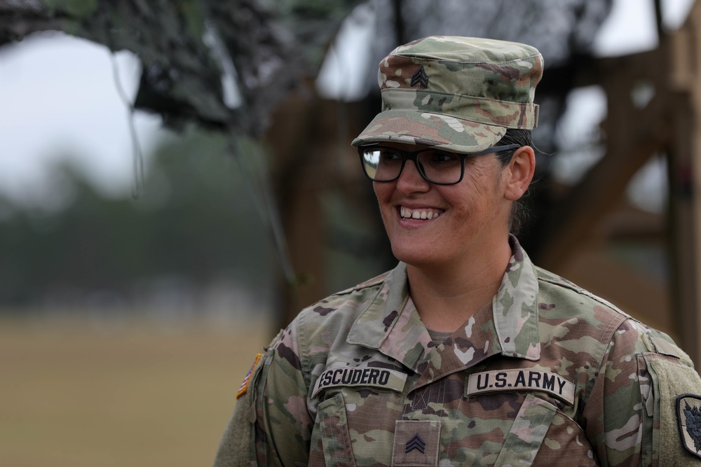 U.S. Army Maj. Gen. Brian Mennes, the Deputy Commanding General of the XVIII Airborne Corps, pays a visit to the 35th Signal Brigade