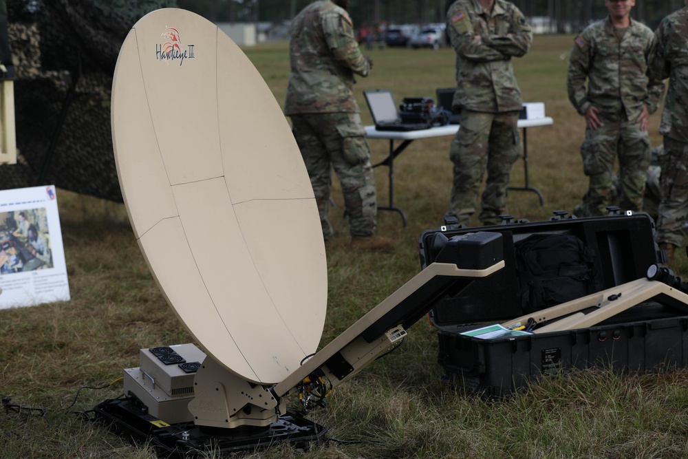 U.S. Army Maj. Gen. Brian Mennes, the Deputy Commanding General of the XVIII Airborne Corps, pays a visit to the 35th Signal Brigade