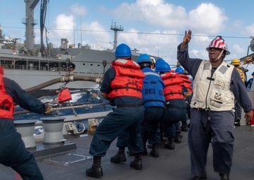 USS Higgins replenishment at sea