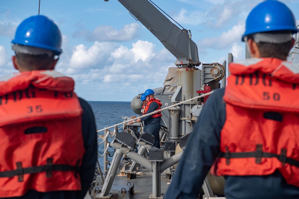 USS Higgins man overboard drill