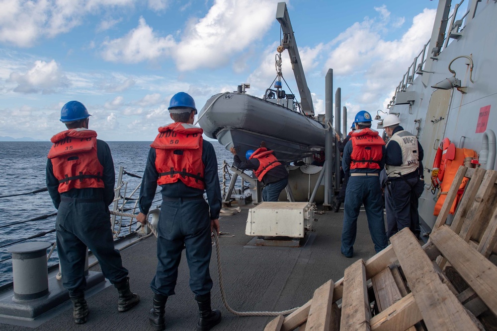 USS Higgins man overboard drill