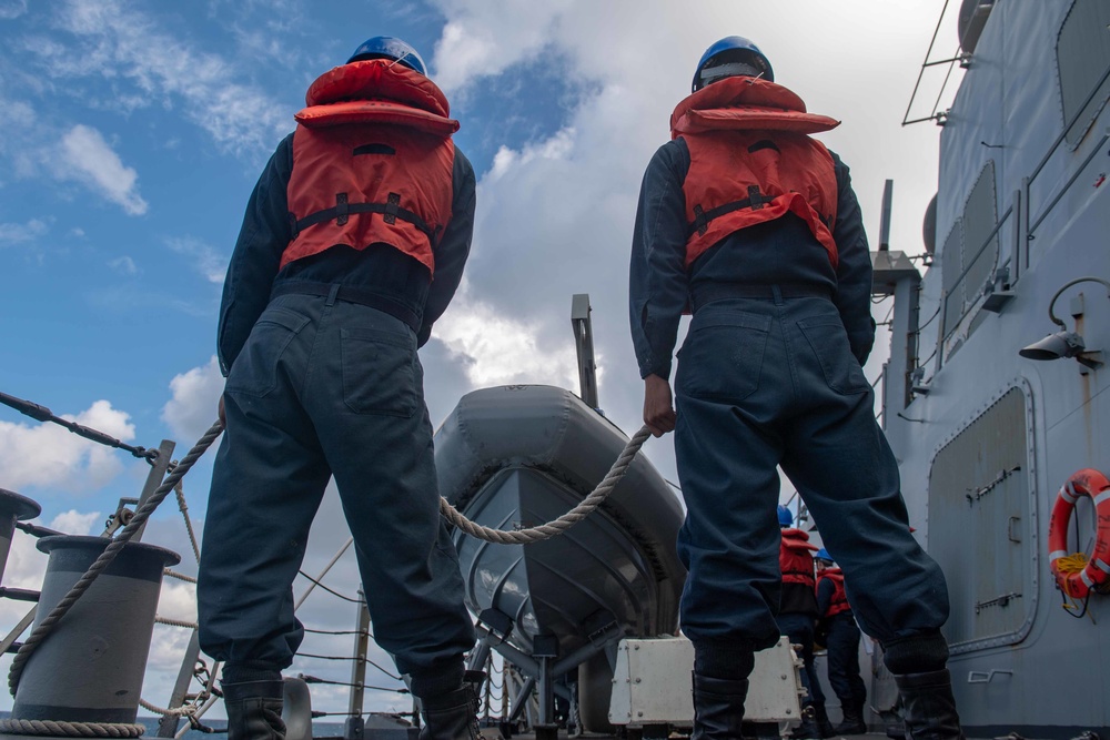 USS Higgins man overboard drill