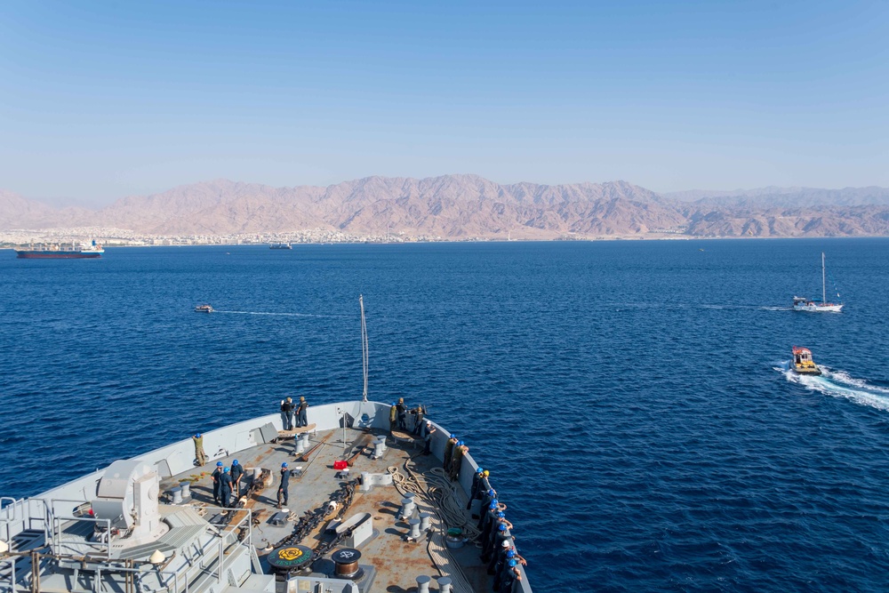 USS Portland (LPD 27) Departs Eilat, Israel