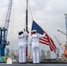 USS Jackson (LCS 6) and HSC 23 Sailors Conduct Colors Detail