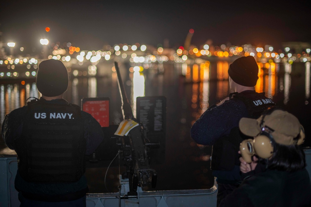 Sailors Stand Security Watch during Underway
