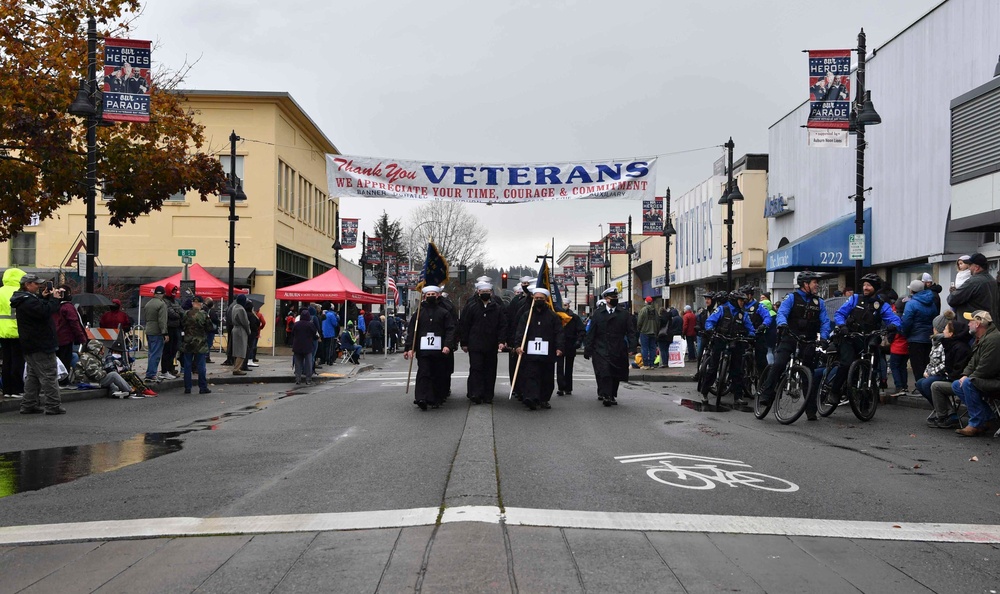 Naval Base Kitsap and Navy Region Northwest Sailors March in Auburn Veterans Day Parade