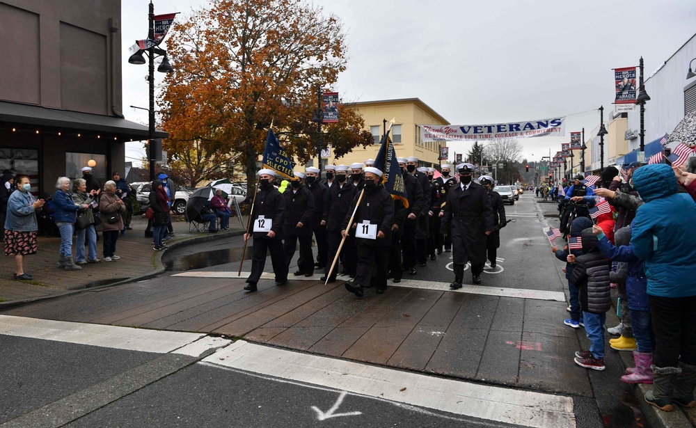 Naval Base Kitsap and Navy Region Northwest Sailors March in Auburn Veterans Day Parade