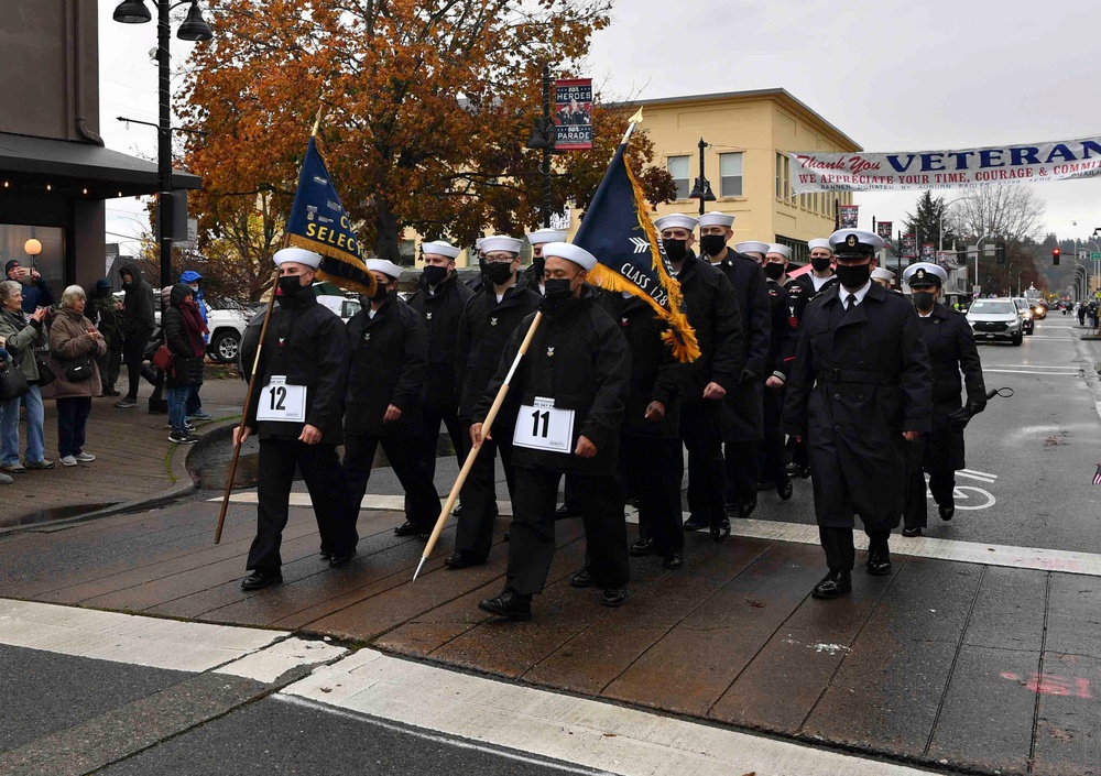 Naval Base Kitsap and Navy Region Northwest Sailors March in Auburn Veterans Day Parade