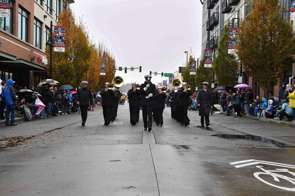 Naval Base Kitsap and Navy Region Northwest Sailors March in Auburn Veterans Day Parade