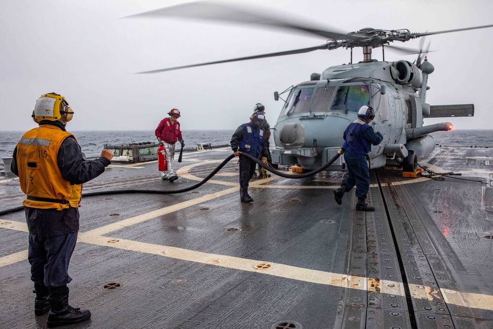 USS Dewey Sailors Conduct Flight Ops with HSM-51