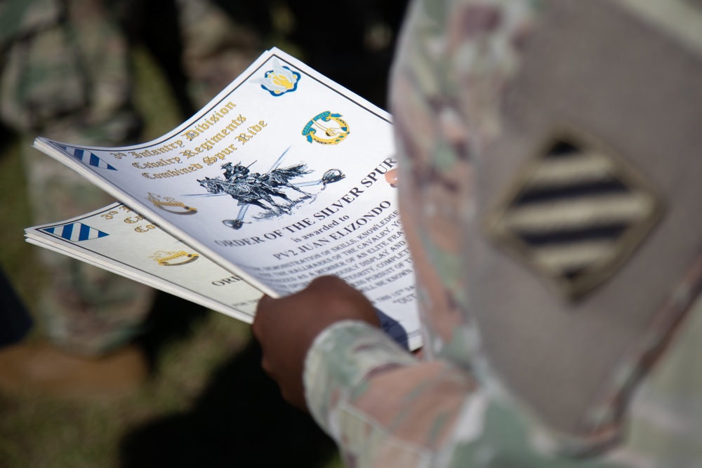 3rd Combat Aviation Brigade Soldiers receive their Order of the Silver Spurs.