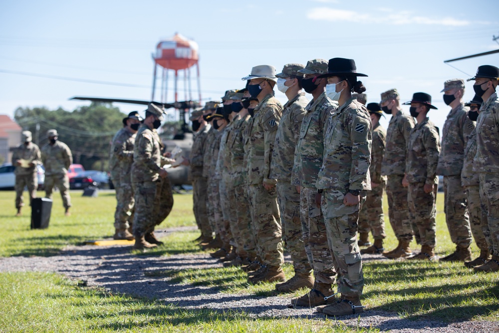 3rd Combat Aviation Brigade Soldiers receive their Order of the Silver Spurs.