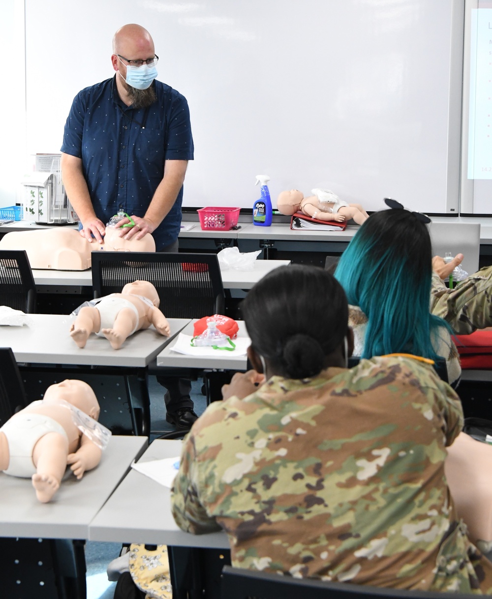 Family members learn lifesaving skill through Fort Drum Soldier and Family Readiness Division’s CPR course