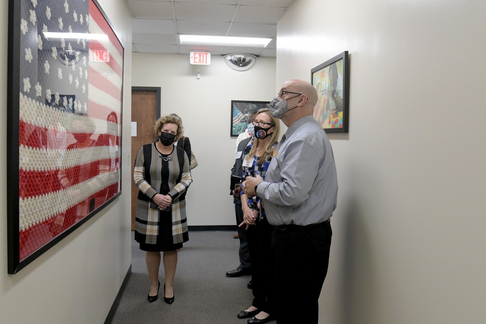 AFSC Commander Lt. Gen. Tom Miller’s spouse Kim Miller visits Robins AFB