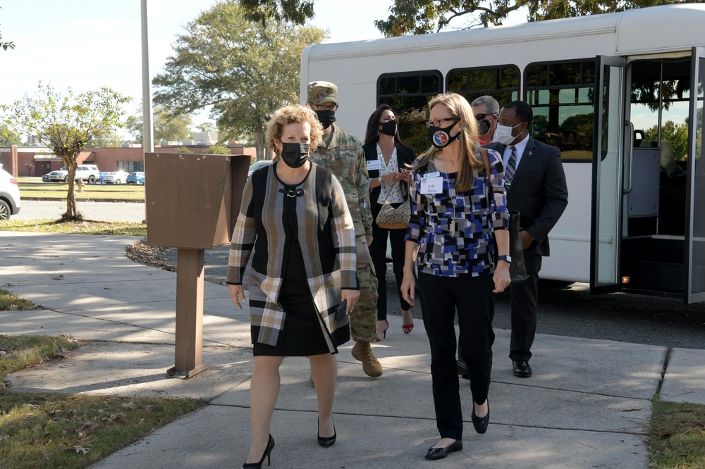 AFSC Commander Lt. Gen. Tom Miller’s spouse Kim Miller visits Robins AFB