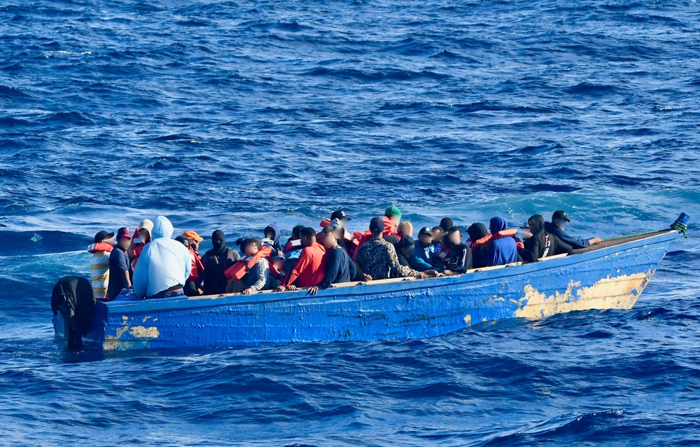 Coast Guard repatriates 66 Dominican migrants to a Dominican Republic Navy vessel, following interdiction of 2 illegal voyages in the Mona Passage 