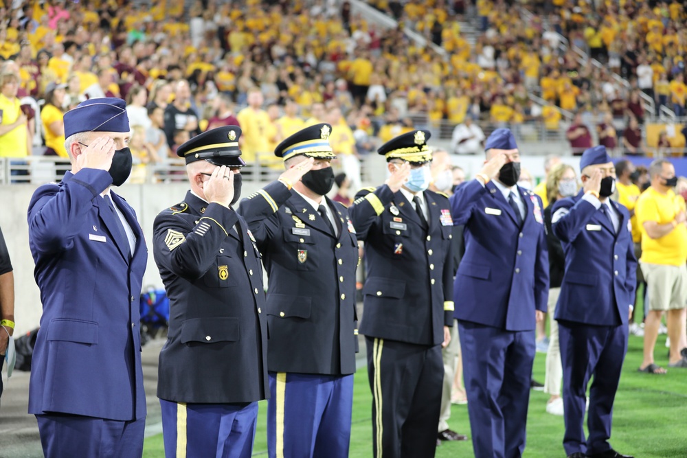 Senior Leadership from around Arizona Honored at Arizona State University Salute to Service Game.