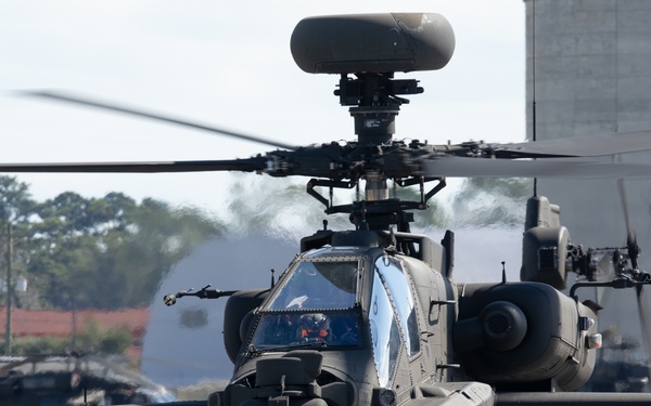 3rd Combat Aviation Brigade conducts aerial gunnery with new AH-64E Apaches.