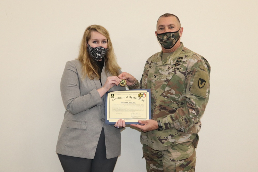 Fort McCoy RMO employee recognized for supporting Fort Devens operations