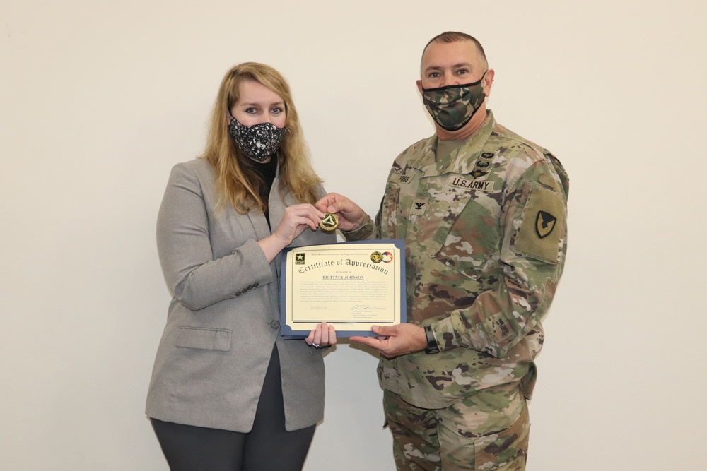 Fort McCoy RMO employee recognized for supporting Fort Devens operations