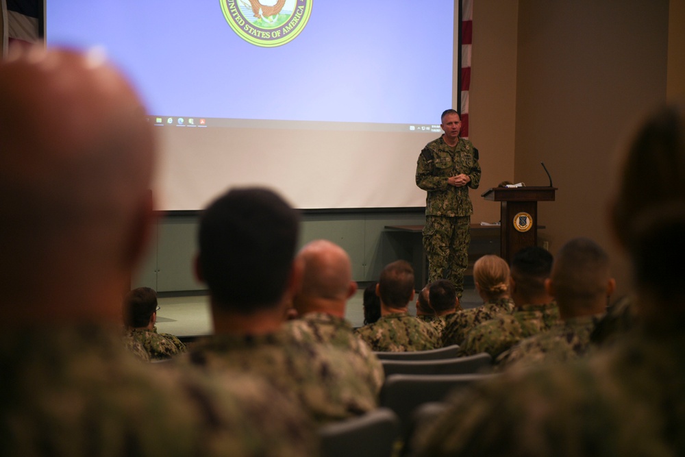 Commander of U.S. Naval Forces Southern Command/U.S. 4th Fleet Speaks to U.S. 4th Fleet and Desron 40 Reserve Units During Their Monthly Drill Weekend