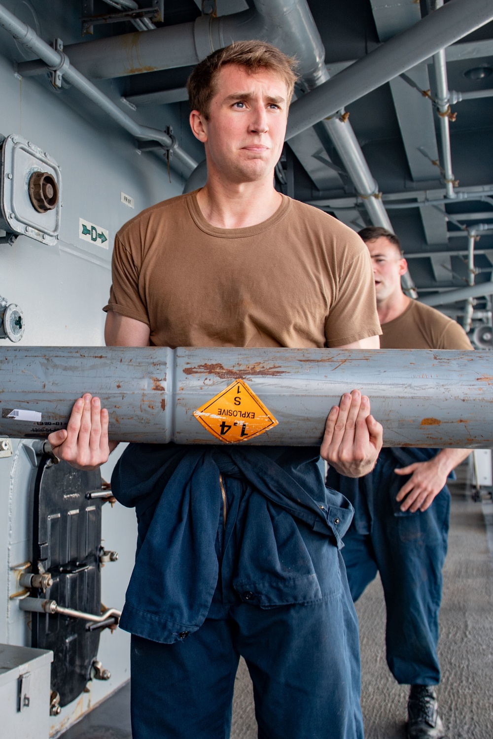 USS America (LHA 6) Loads Mark 245 Chaff Rounds