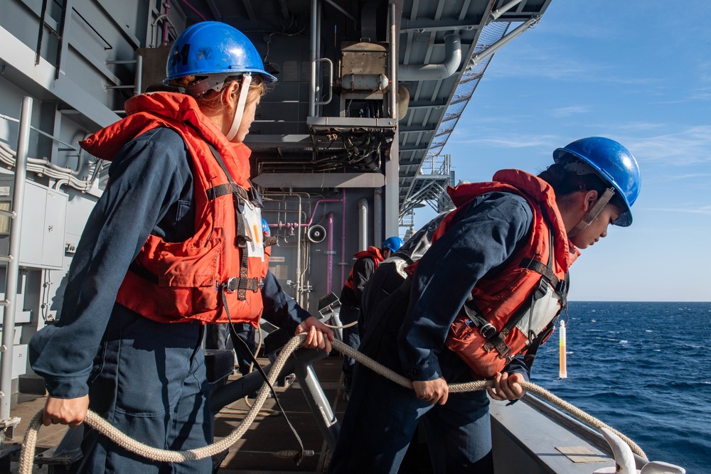 DVIDS - Images - USS America (LHA 6) Conducts a Man Overboard Drill ...