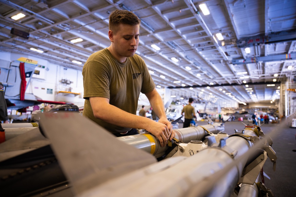 USS Carl Vinson (CVN 70) Sailors Conduct Missile Inspection