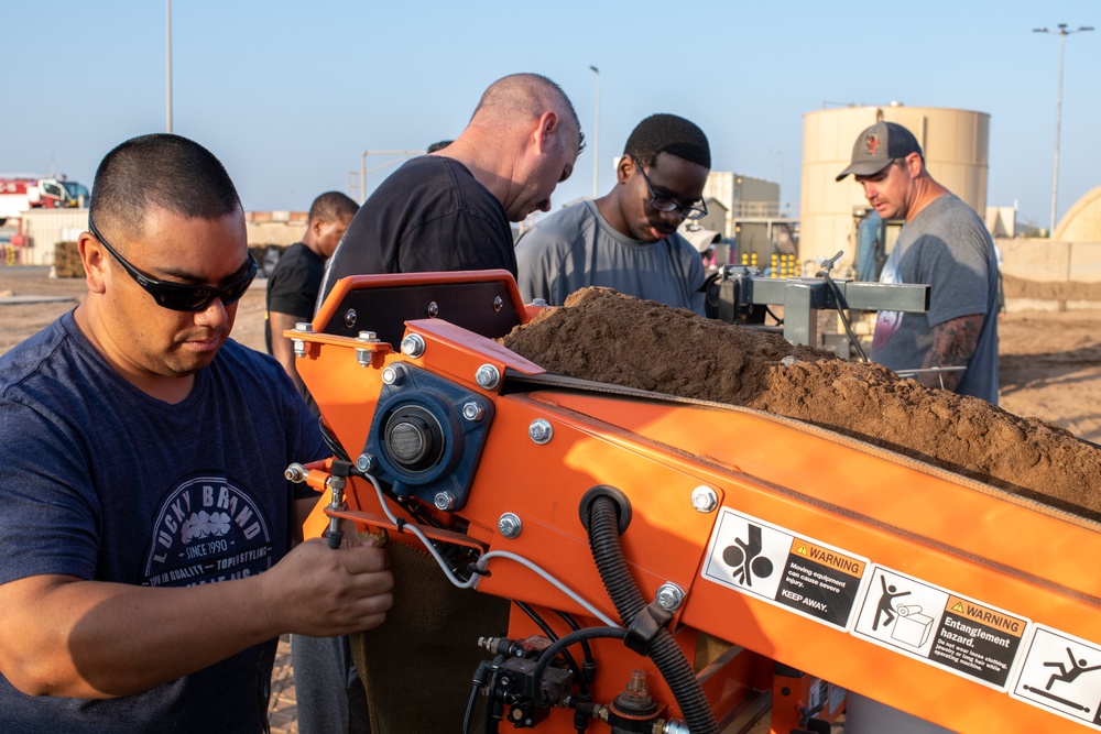 Sandbag Machine at Camp Lemonnier
