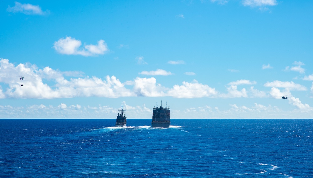 USS Carl Vinson (CVN 70) Conducts VERTREP with USNS Yukon (T-AO 202)