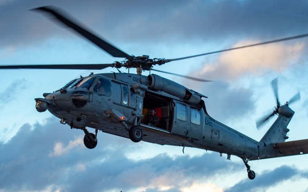 USS Carl Vinson (CVN 70) Conducts VERTREP with USNS Yukon (T-AO 202)