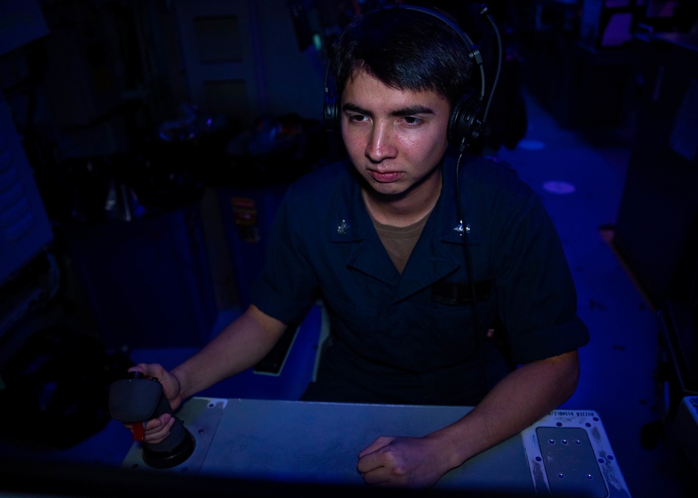 FC2 Christian Contreras Stands Watch aboard the USS Dewey