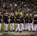 Marines with the Silent Drill Platoon perform during a halftime show at Lincoln Financial Field in Philadelphia